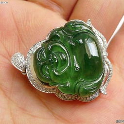 翡翠臻品 A货满色阳绿佛公18K金镶嵌，附证书与复检保障，尊享传世之礼